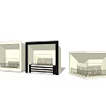 Modern Fireplace Different Designs With White Black Frames And Glass Doors 3d model