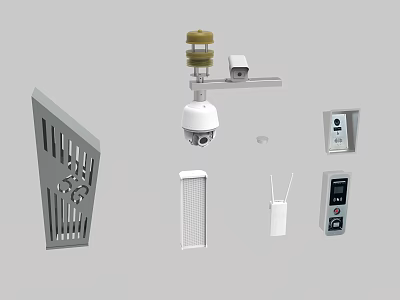 Projection Monitoring System With Security Camera Sensor Wireless Device And Control Panel 3d model