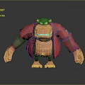3D Animated Gorilla Character Wearing Red Jacket in Cartoon Style Standing Pose