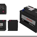 Bosch Vehicle Batteries Featuring Red Blue Terminals And Multi Angle Views 3d model