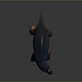 Game Movie Character 3D Rendered Creature With Blue Red Body Bulky Build And Crested Head