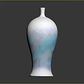 Modern Decorative Furniture Vase With White And Blue Gradient Artistic Design