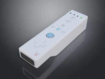 Sleek White Game Remote Control With Responsive Buttons Directional Pad And Indicator Light 3d model