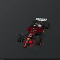 Red Formula 1 Racing Car With Shell Logo Number 44 White Body Red Wheels Yellow Rims