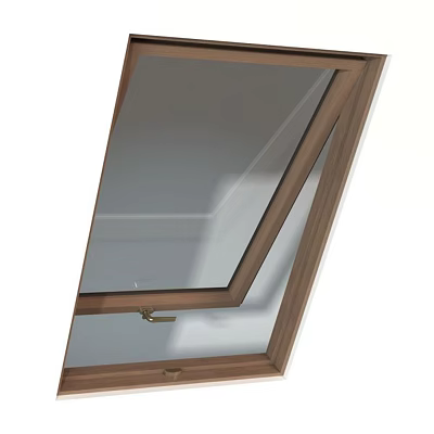 Modern Casement Window With Wooden Frame And Double Glazed Glass For Ventilation 3d model