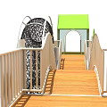 Kindergarten Amusement Facilities Combination Climbing Frame Slide Drill Cage Drill Net Physical Training Development Fun Bridge Rotary Slide 3d model
