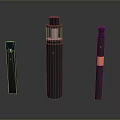 Modern Weapon Models With Three Different Sleek Dark Designs Translucent Sections And Orange Accents