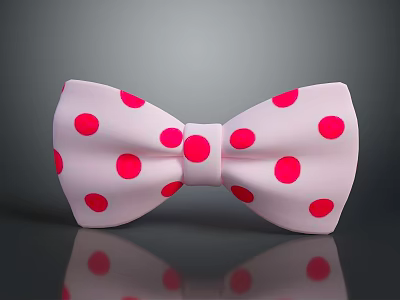 Stylish White Bow Tie With Red Polka Dots Fashion Accessory For Daily Use 3d model
