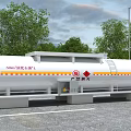 Outdoor Industrial Petroleum Gas Storage Tank With White Body Red Yellow Stripes And Ladder