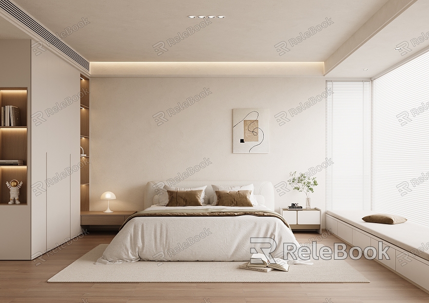 Cream wind bedroom model