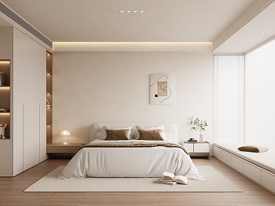 Cream wind bedroom model