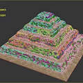 Ancient Pyramid Landscape With Layered Stone Steps And Dark Surrounding Background