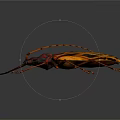 Orange and Black Striped Beetle With Long Antennae Large Mandibles and Distinctive Exoskeleton