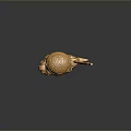 Decorative Golden Monkey Statue Holding Stick Sitting On Ornate Cloud Base