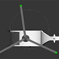 Modern Personal Flying Device With White Circular Frame Propellers And Green Indicators 3d model