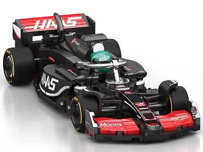 Black And Red Formula 1 Car Model With HAS And Money Logos 3d model