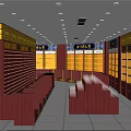 Beijing Tongrentang Traditional Medicine Specialty Store With Chinese Style Carved Screens And Wooden Counters