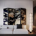 New Chinese-style screen partition 3d model