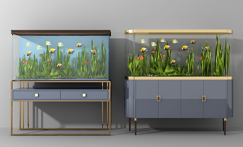 Modern fish tank fish tank combination 3d model