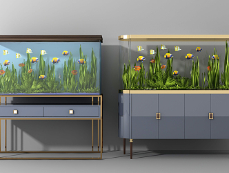 Modern fish tank fish tank combination 3d model