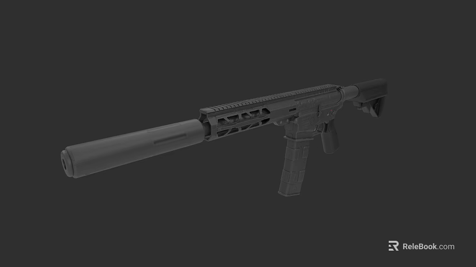 3D Rendered Black Tactical Shotgun With Long Barrel And Grip Design 3d model 