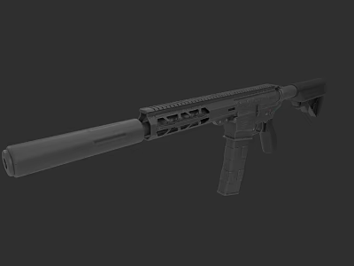 3D Rendered Black Tactical Shotgun With Long Barrel And Grip Design 3d model