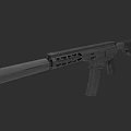 3D Rendered Black Tactical Shotgun With Long Barrel And Grip Design