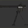 Tactical Machine Gun Mounted On Tripod Stand With Long Barrel And Reinforced Frame