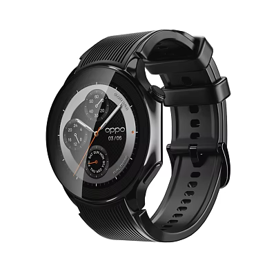 OPPO Black Smartwatch With Circular Dial Digital Display And Comfortable Strap 3d model