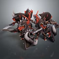 Three Armored Fantasy Mythical Creature Warriors With Horns Swords And Shields