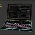 Sleek Silver Laptop Displaying Data Charts And Programming Interface With Open Screen 3d model