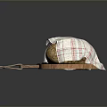 Fresh Homemade Food on Wooden Tray with Red and White Checkered Cloth and Wooden Tool