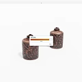 Two Brown Carved Decorative Jars With Intricate Patterns And Lids 3d model