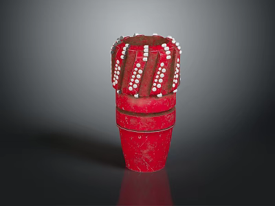 Practical Red Multi Layered Hardware Tool Organizer with White Bead Decorations 3d model