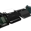 Vintage Office Appliances Classic Typewriters Collection In Various Colors And Styles