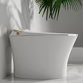 Modern White Toilet Design With Sleek Lines And Smooth Surface In Minimalist Bathroom