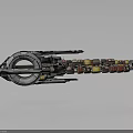3D Rendered Space Exploration Spaceship With Circular Ring Structure And Multi Colored Modules