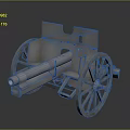 Antique Cannon With Large Wooden Wheels And Metal Barrel On Carriage