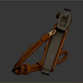 Black HANDBUN P8 Handgun with Orange Braided Holster and Gold Button