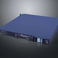 Blue 1U Rackmount Network Switch With Ethernet Ports And Status Indicators 3d model