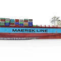 Maersk Line Container Ship Loaded With Multicolored Containers For Maritime Cargo Transport