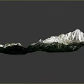 Detailed 3D Mountainous Terrain Model With Snowy Peaks And Green Vegetation Valleys