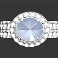 Luxury Silver Ring With Oval Blue Gemstone And Sparkling Diamonds Intricate Band
