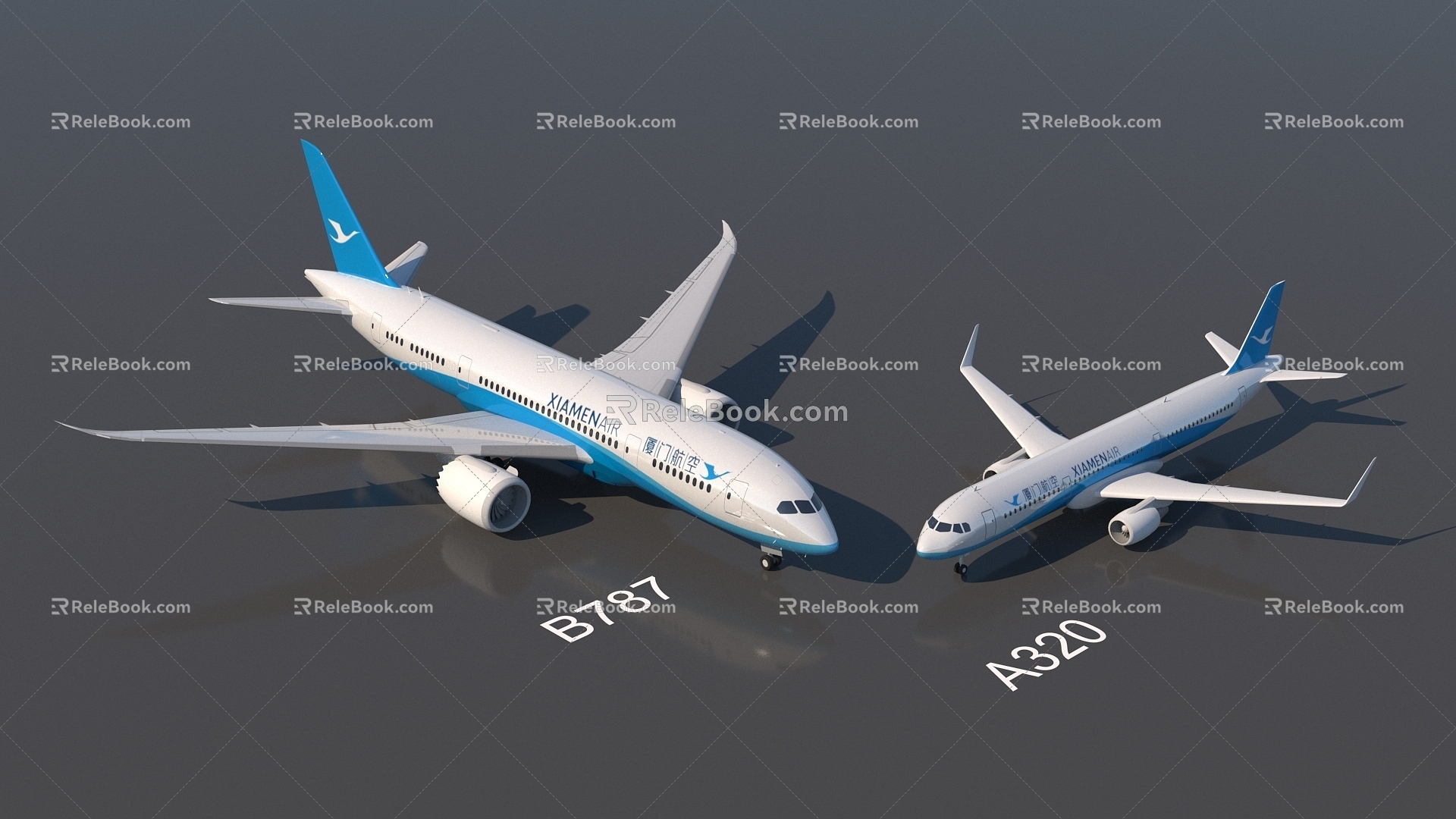 Aircraft of Xiamen Airlines 3d model