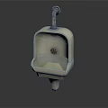 White Ceramic Wall Mounted Urinal With Chrome Flush Pipe And Clean Design