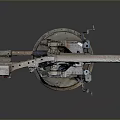 Turret Turntable Railgun Sci-fi Tower Defense Game Tower Defense Sci-fi Turret Game Turret Game Battery 3d model