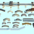 Various Traditional and Modern Landscape Bridges With Arch and Curved Structures