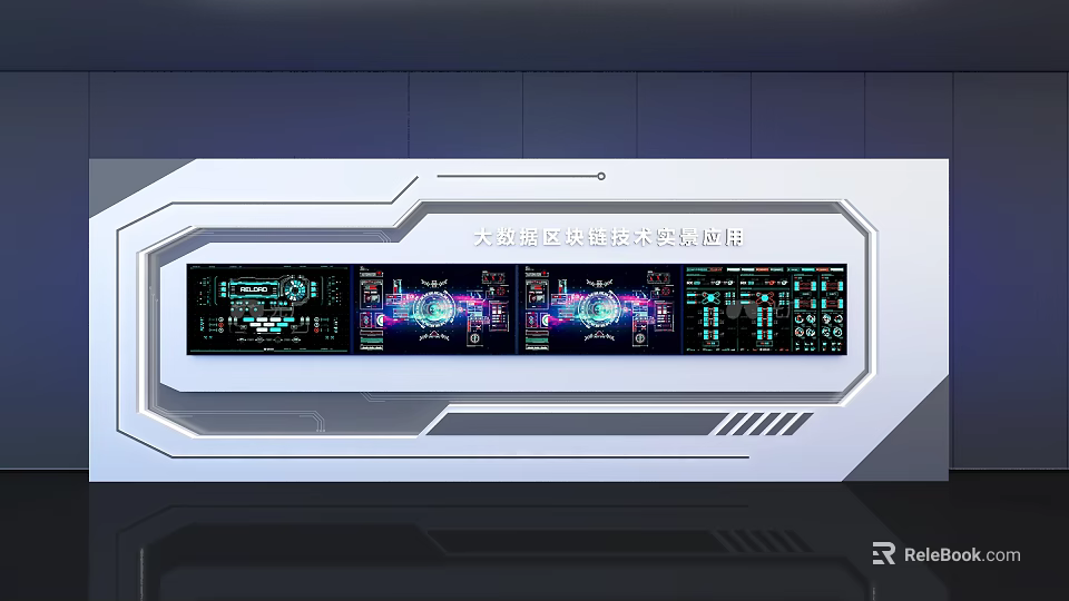 Advanced Space Capsule Control Technology Console With Multiple Digital Data Screens 3d model 