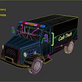 Armored Blue Cash Truck With Emergency Lights And Secure Transport Design