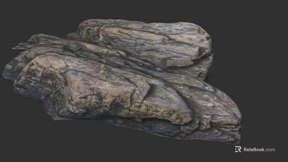 Natural Microlandform Rock Structure With Detailed Texture And Realistic Surface Formation 3d model 